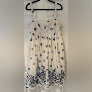 GAP Ivory Dress with Navy Floral Design